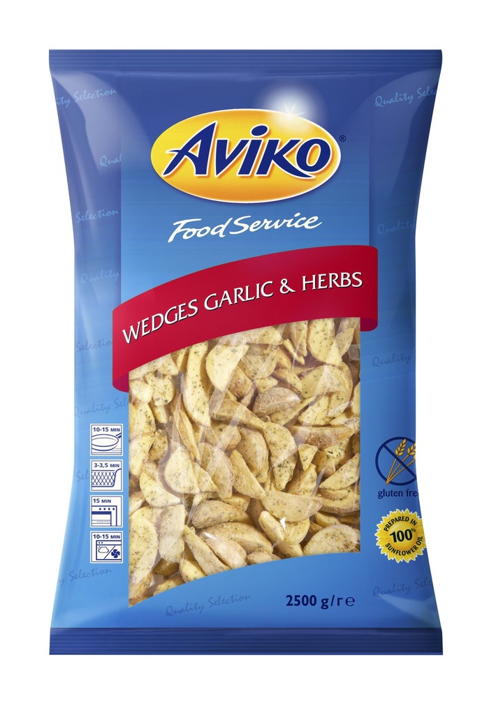 Wedges Ail + Herbes Aviko 2,5 kg