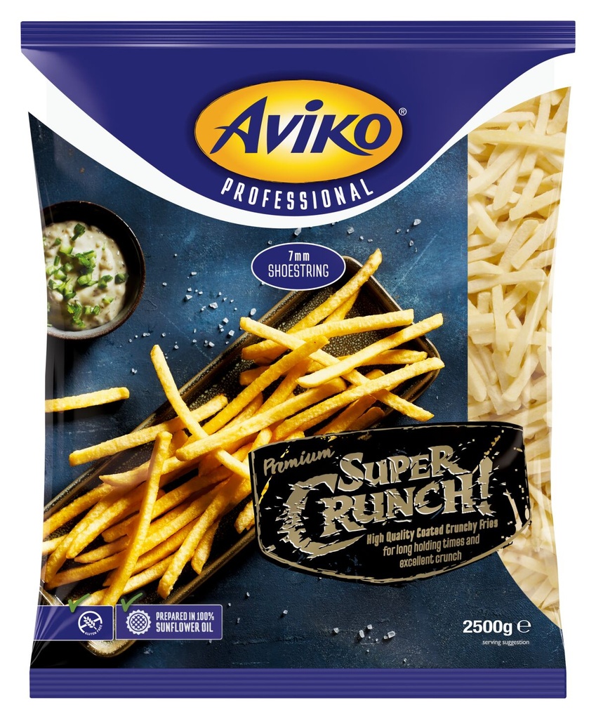 Frites 7 mm Surgelé Super Crunch  Aviko 2,5 kg