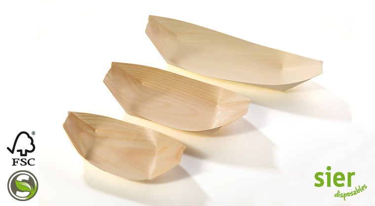 Bateau en bois Sier 170 x 85 mm - 50 pcs